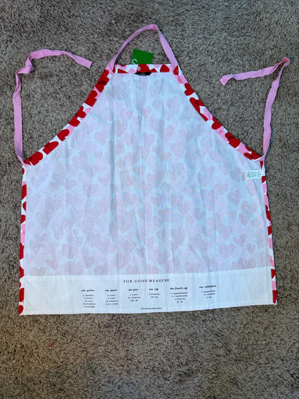 kate spade Red and Pink Heart-Print Apron (NWT) - Picture 5 of 8